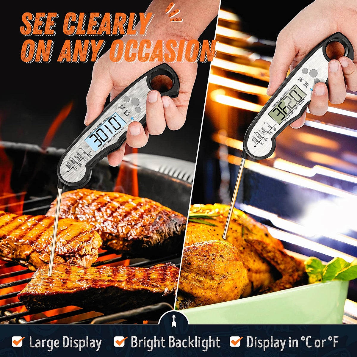 ImSaferell Waterproof probe ready for outdoor BBQ conditions.