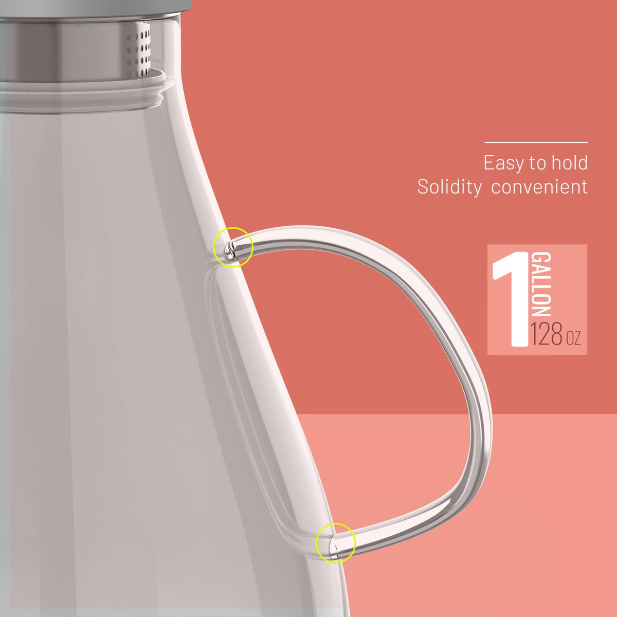imsav 1-gallon pitcher showing clear contents ideal for cold beverages in fridge