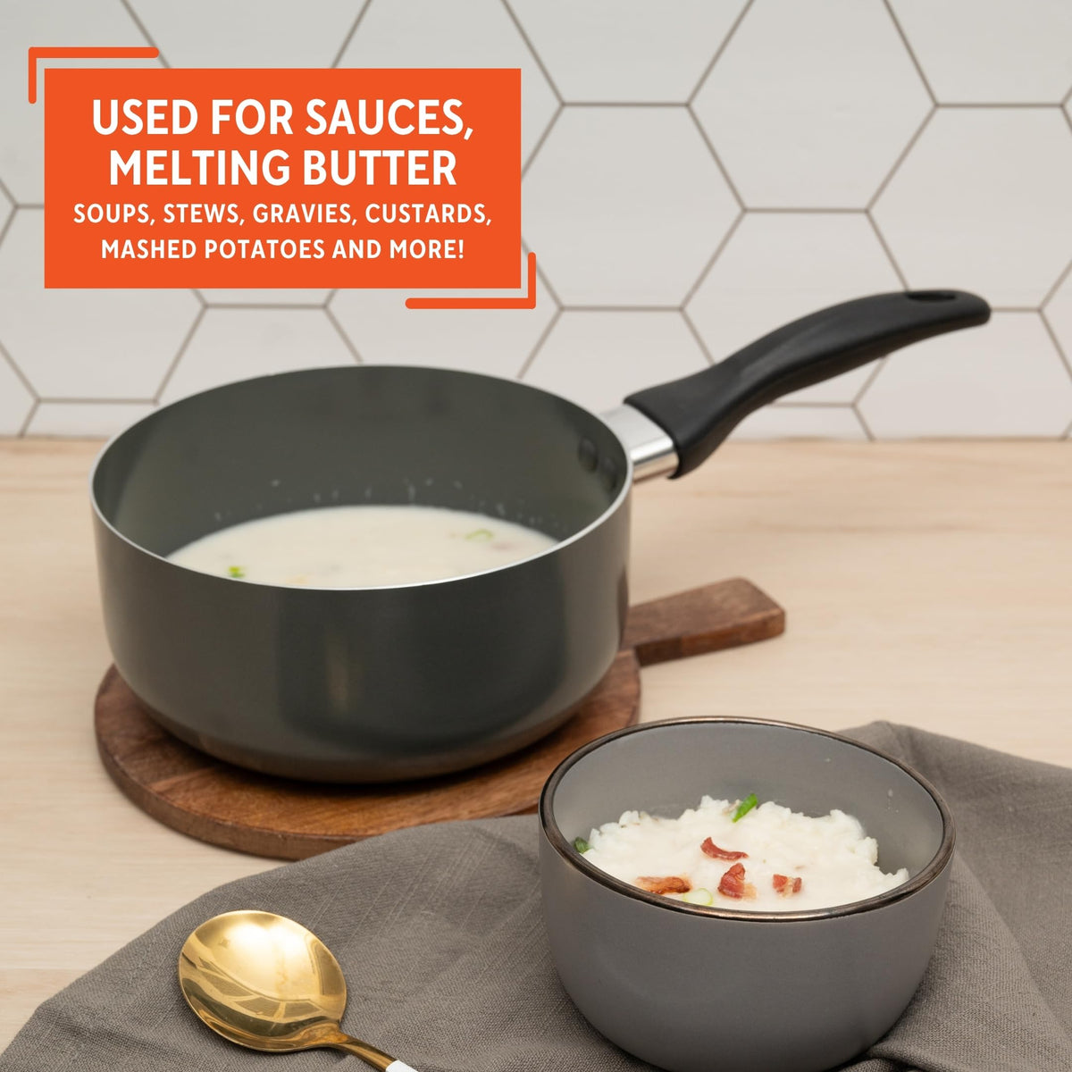 Imusa 1.5 qt sauce pot ideal for soups and gravies