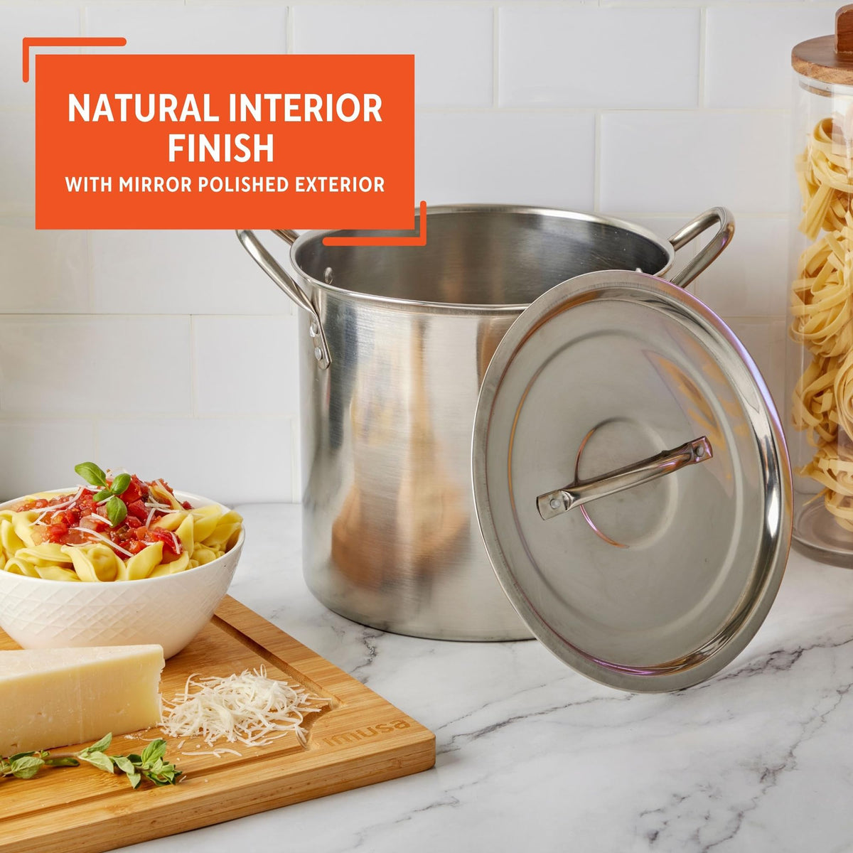 IMUSA stock pot ideal for bulk cooking, perfect for family meals and meal prep.