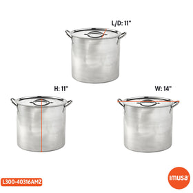 IMUSA 16Qt stock pot with lid and handles supports durable daily use.