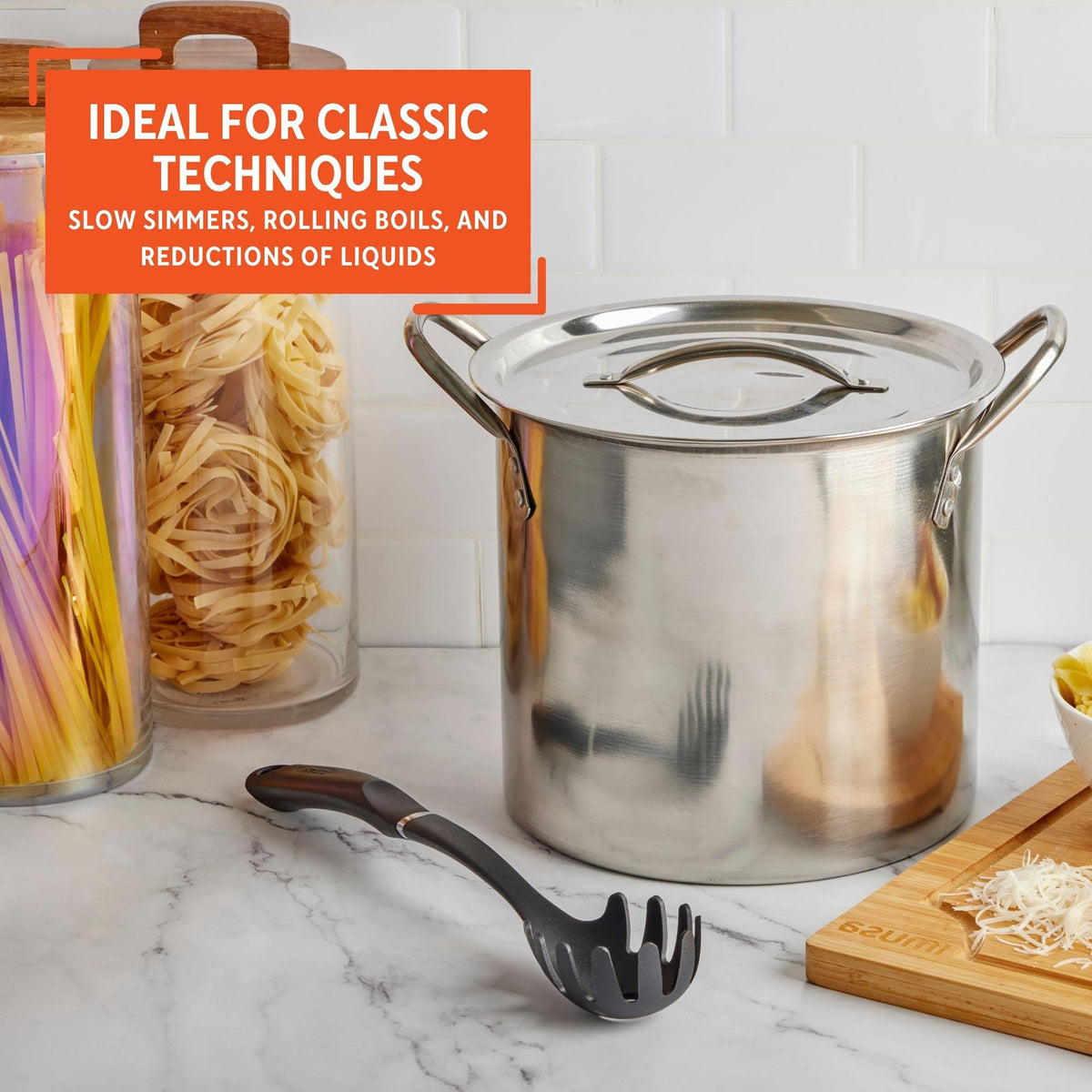 IMUSA stock pot designed for outdoor cooking and backyard gatherings.