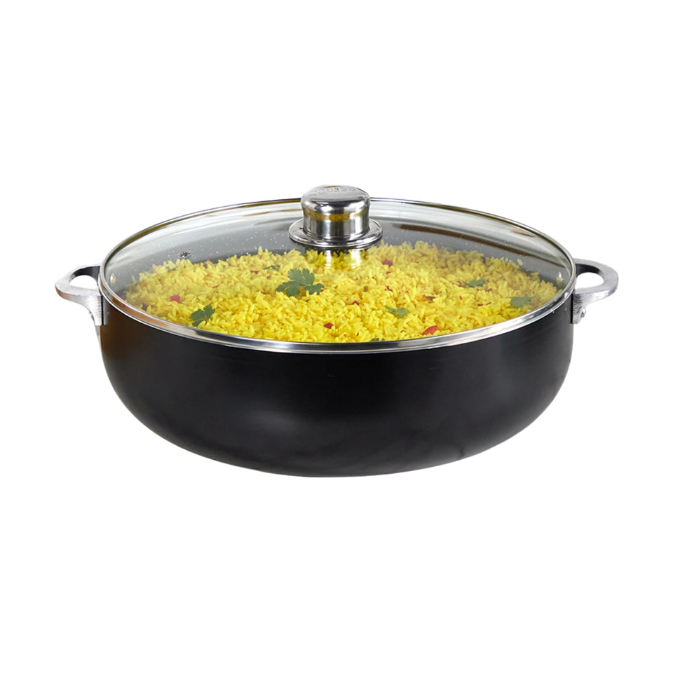 IMUSA 6.9 qt Bistro Caldero with glass lid for easy monitoring
