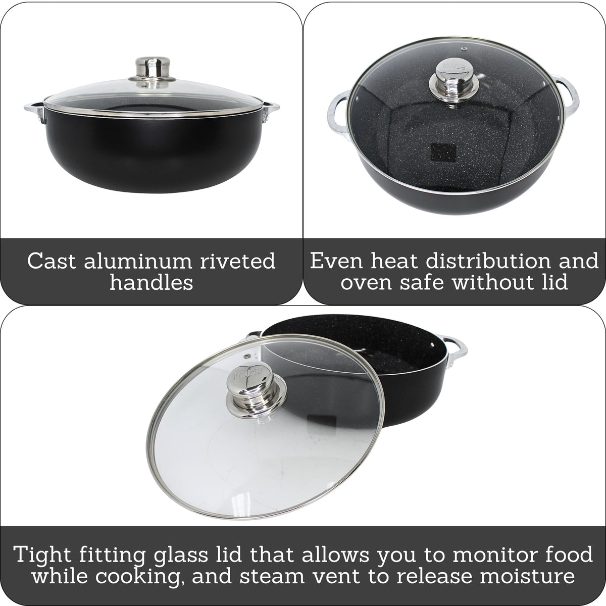 IMUSA nonstick interior promotes quick food release and cleanup