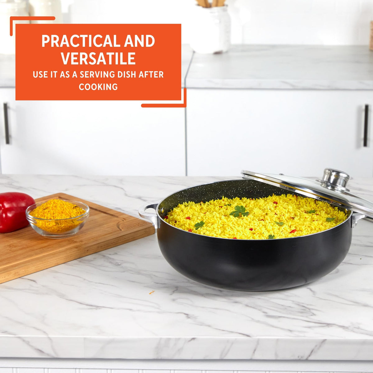 Oven-safe IMUSA caldero without the lid for flexible finishing