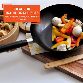 IMUSA 9.5-inch wok lightweight for easy lifting during stir-fry