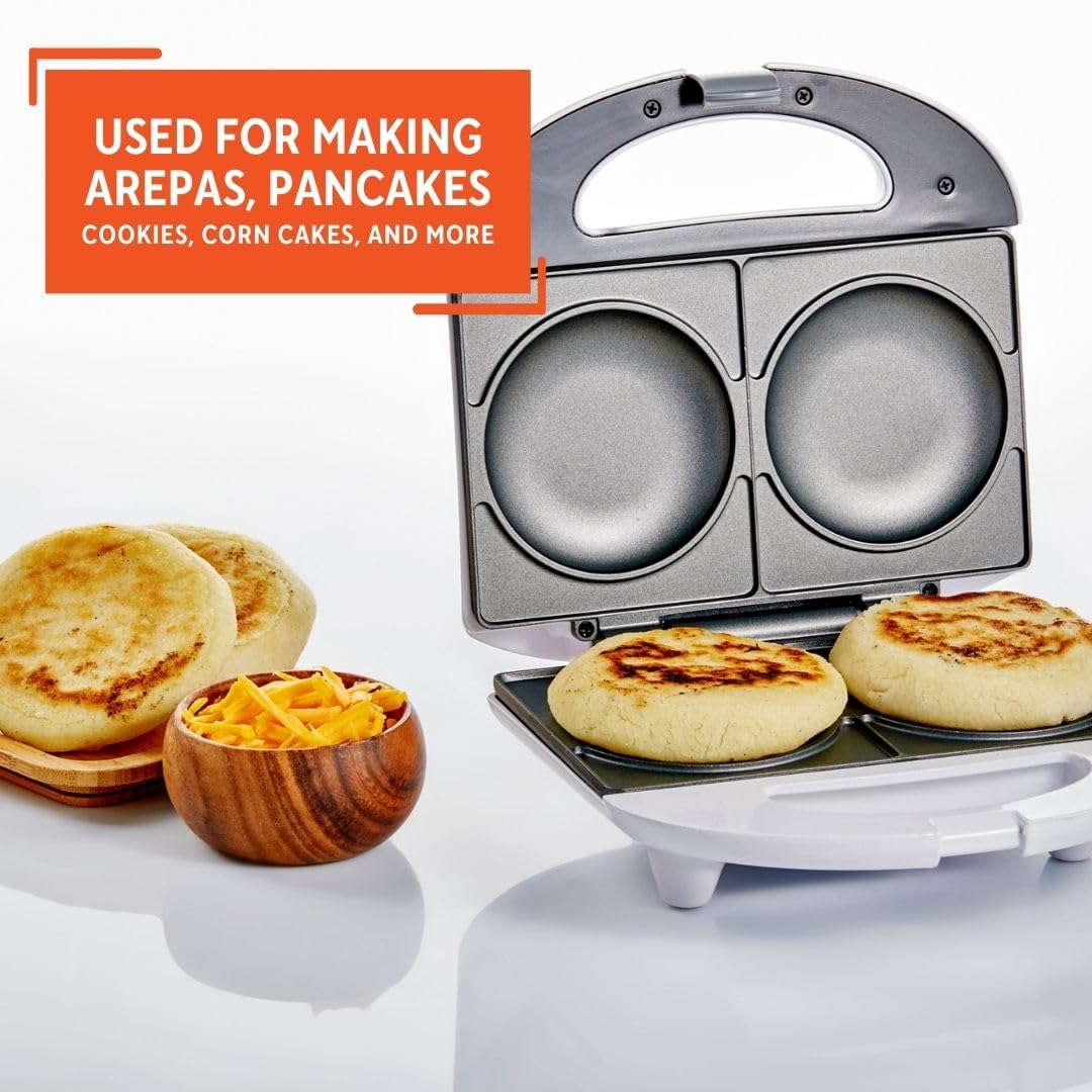 IMUSA Arepa Maker compact design fits small kitchens and counters.