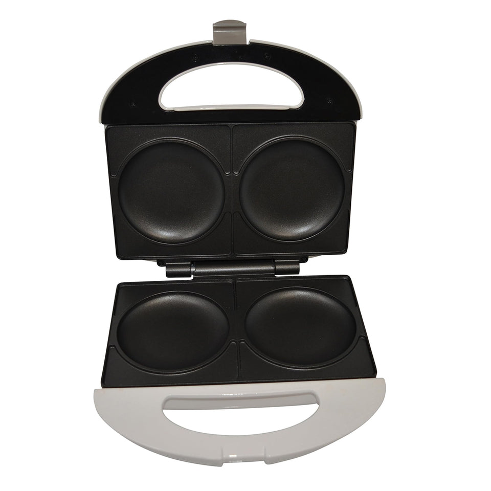 IMUSA Arepa Maker dual slots for cooking two arepas at once.
