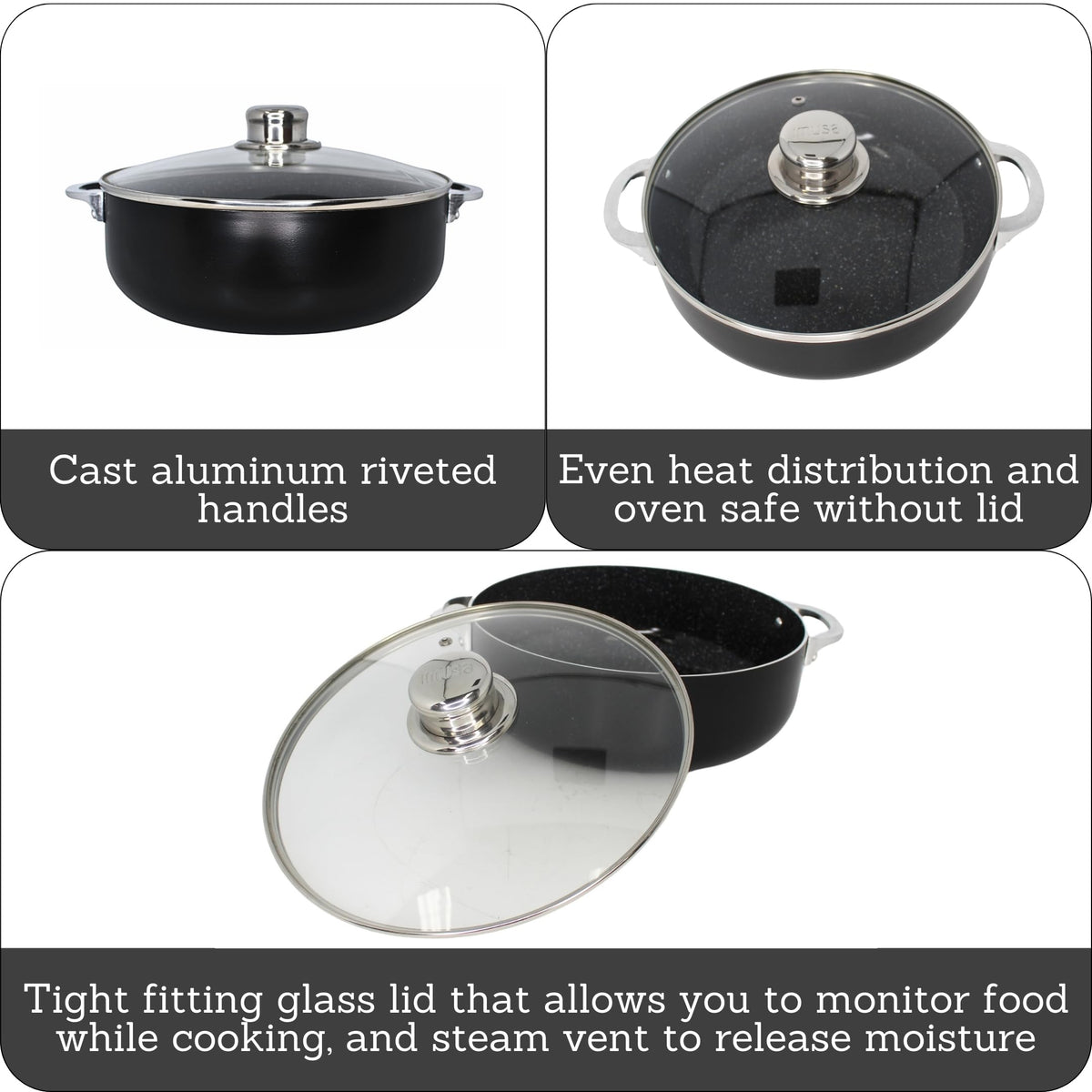 IMUSA Bistro Ceramic Caldero interior coating shows durable nonstick for easy release