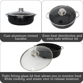 IMUSA Bistro Ceramic Caldero interior coating shows durable nonstick for easy release