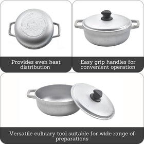 IMUSA Caldero 2QT lid shown with tight seal for moisture control.