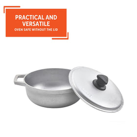 IMUSA Caldero 2QT riveted handles provide secure grip during cooking.
