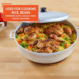 Imusa caldero ready for soups and stews, versatile for weeknight meals.