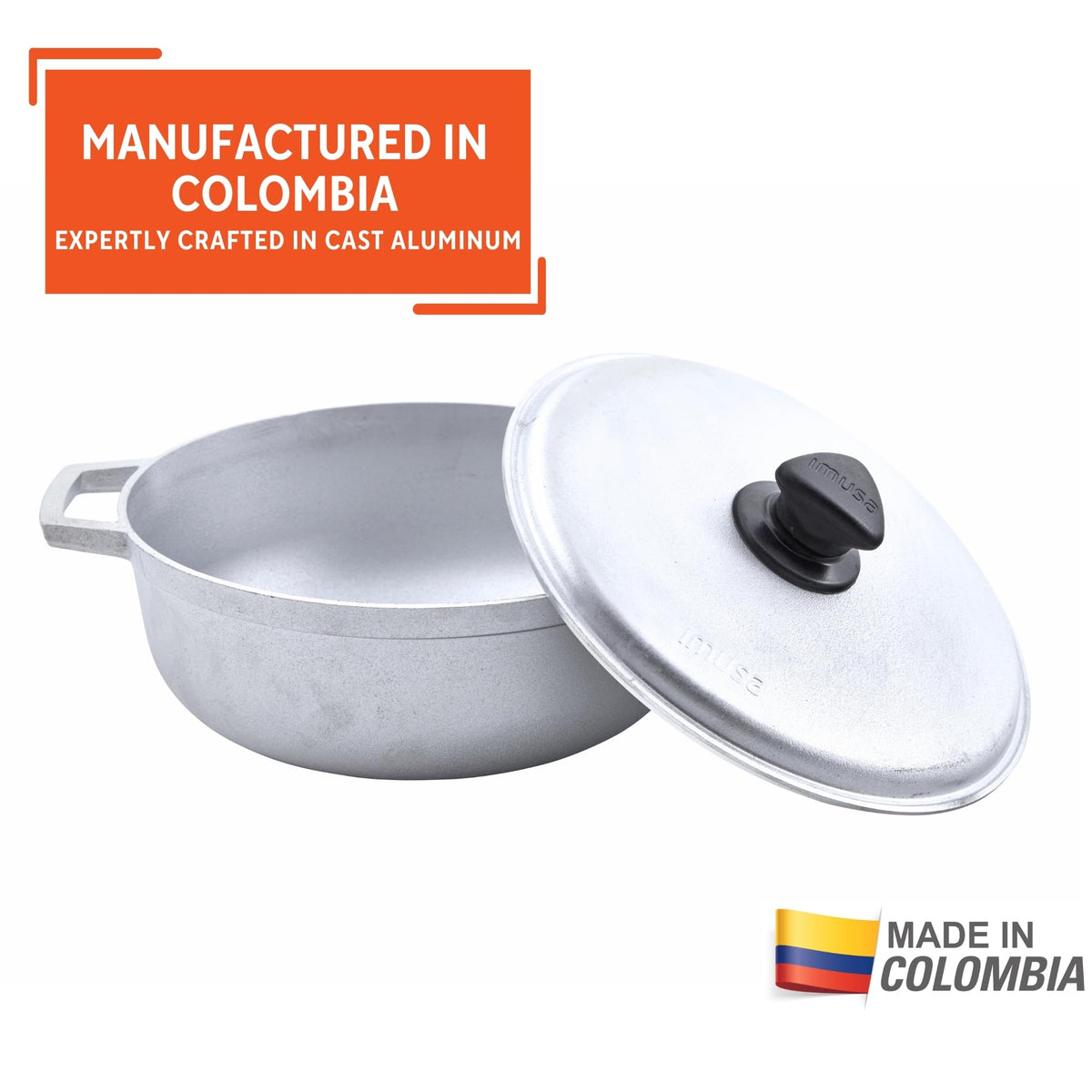 IMUSA Caldero cast aluminum construction delivers durable cooking and even heat.
