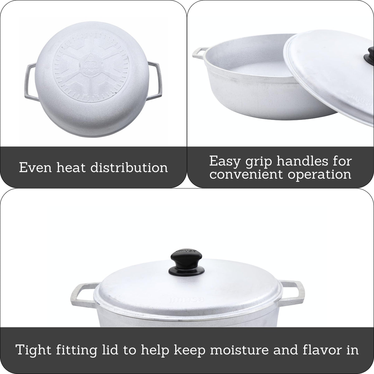 Imusa caldero demonstrates even heat distribution for consistent cooking.
