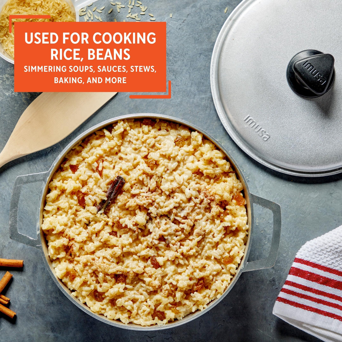 IMUSA Caldero even heat distribution supports consistent results for rice and stews.