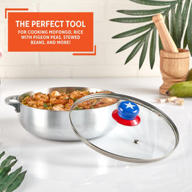 Imusa oven-ready performance without lid for browning and roasting.