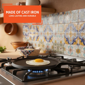 IMUSA handle grip on cast iron comal for safe handling