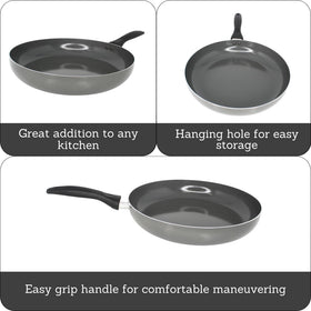 Close-up of IMUSA ceramic nonstick coating highlighting smooth food release during cooking.