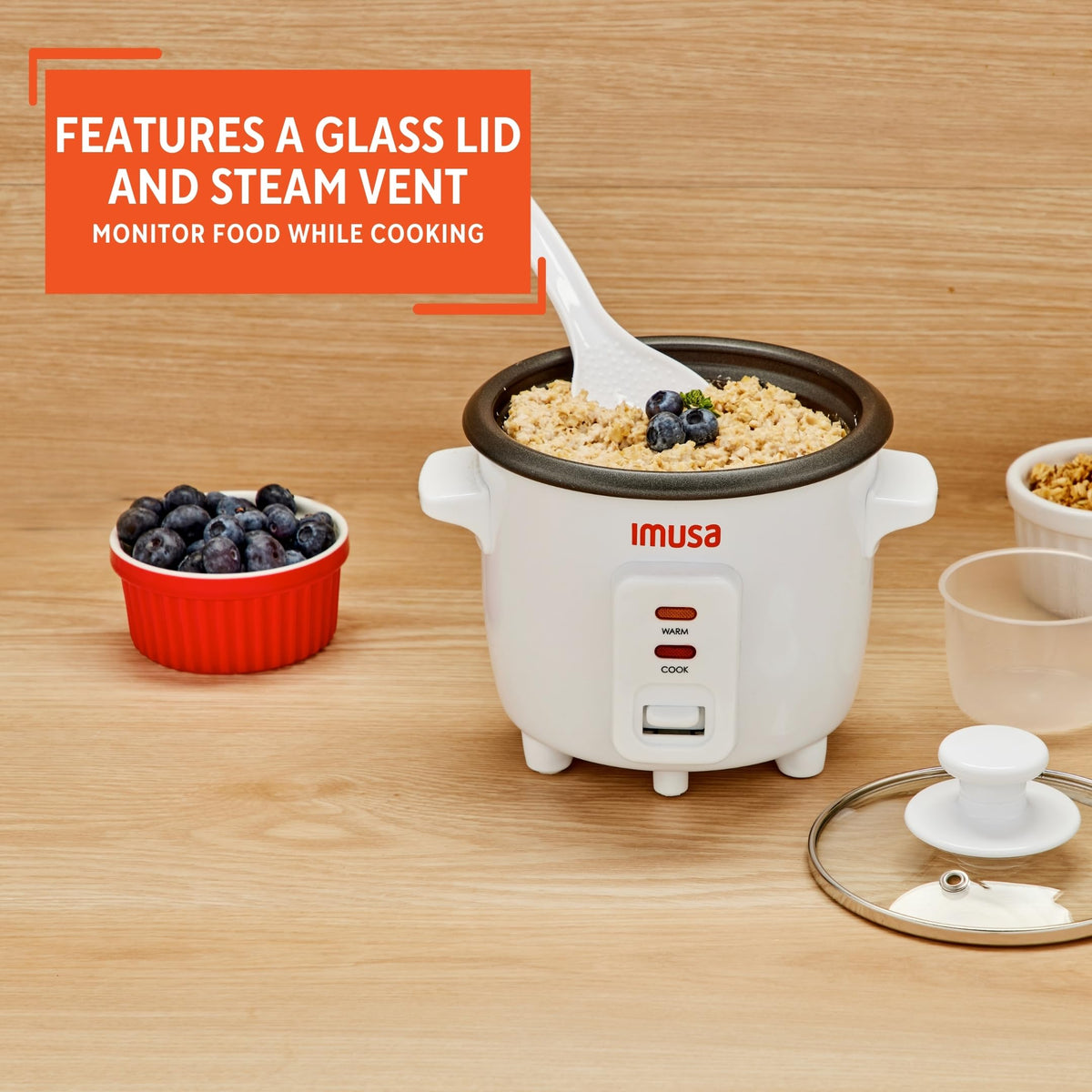 Cool-touch side handles for safe handling and transport.