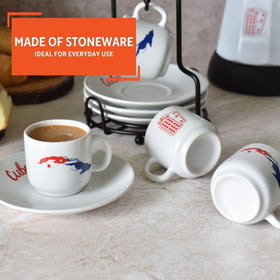 Imusa cups show Cuban flag and dominoes design adding nostalgic charm.