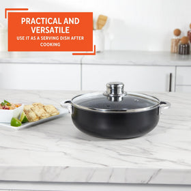 IMUSA easy-grip riveted handles offer secure, comfortable lifting.