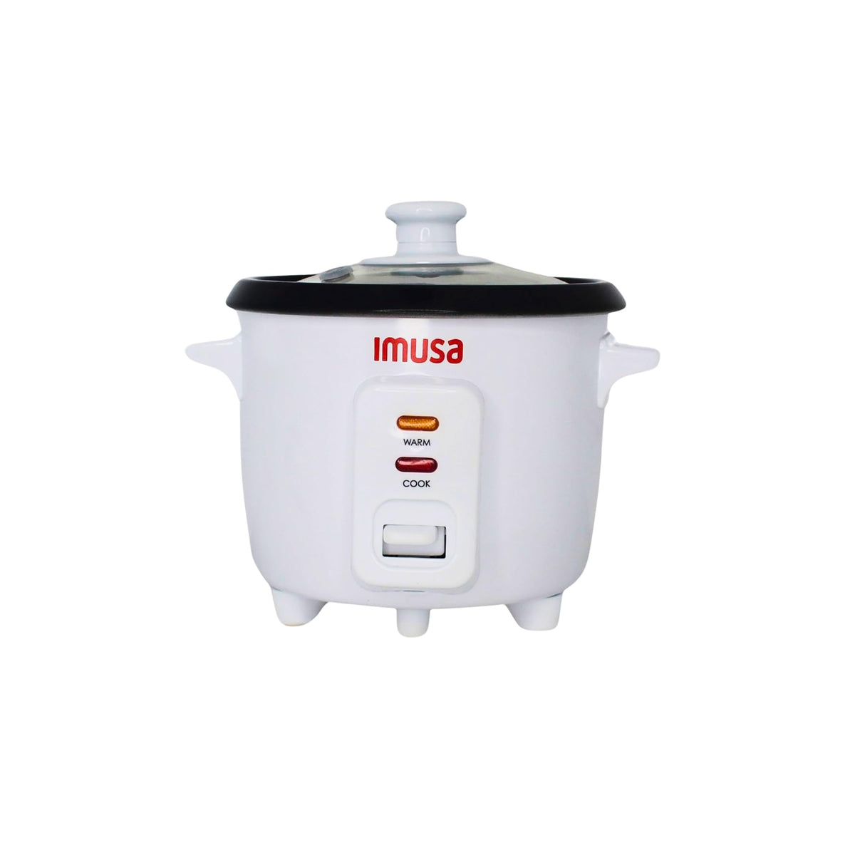 IMUSA rice cooker with white exterior for compact, stylish meal prep.