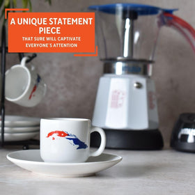 Imusa espresso cups with rack for neat, space-saving storage.
