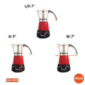 IMUSA espresso maker red packaging box suitable as gift option