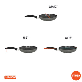 IMUSA 12-inch pan for everyday home cooking and easy cleanup.