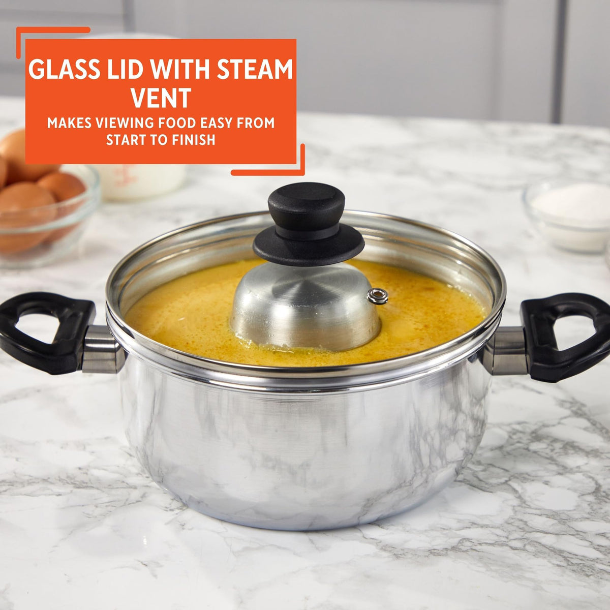 IMUSA flan double boiler small-batch use for flan, custards, and sauces.
