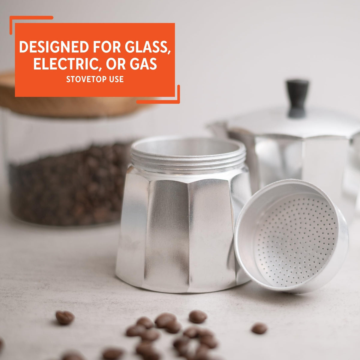 Imusa flip-top lid and easy-pour spout prevent mess during serving