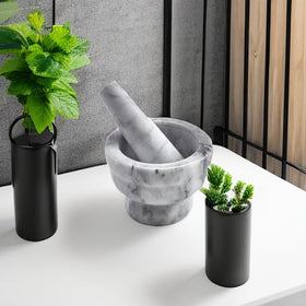 IMUSA marble mortar and pestle enhances salsas and guacamole for fresh flavors.