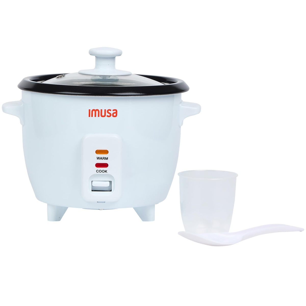 Imusa mini electric rice cooker showing compact capacity ideal for small spaces.