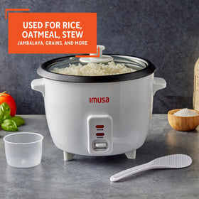 Imusa multi-purpose cooker handles rice, quinoa, oatmeal, and stews.