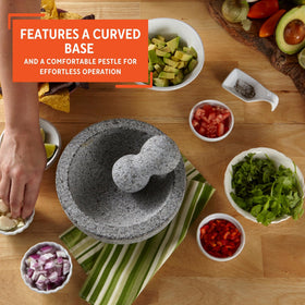 Imusa multi-use mortar and pestle for guacamole, sauces, and spice blends.