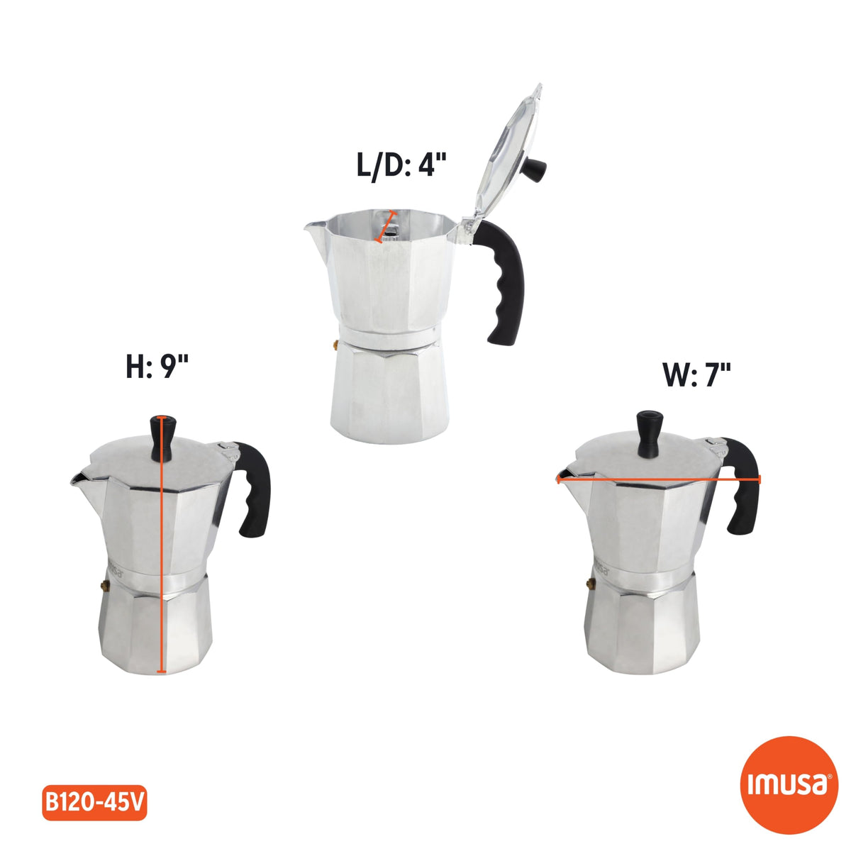 Imusa natural polished exterior complements any kitchen decor