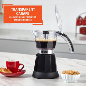 Imusa on/off switch with indicator keeps brewing status visible.