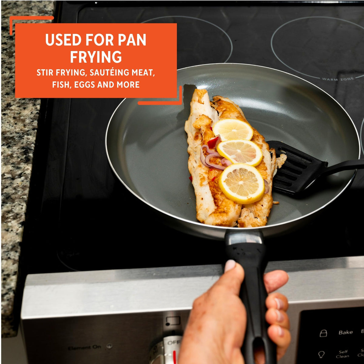 IMUSA ceramic skillet for eggs and breakfast classics with easy flip.
