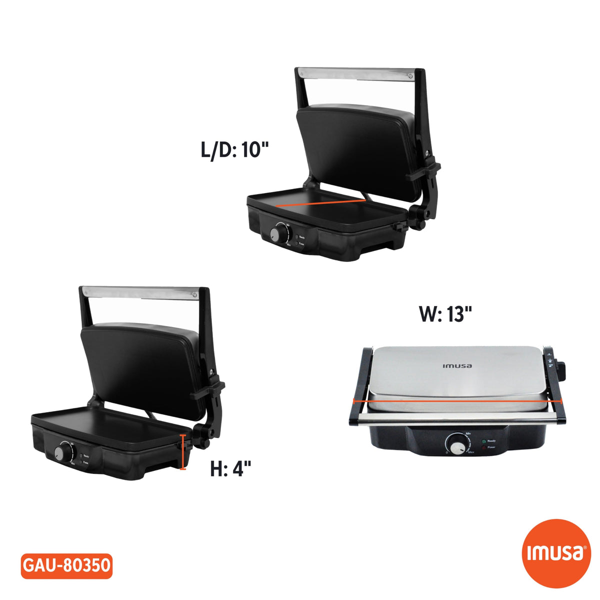 IMUSA Panini Press 11x6.5 inch footprint ideal for quick meals