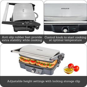 IMUSA Panini Press nonstick plates for easy food release
