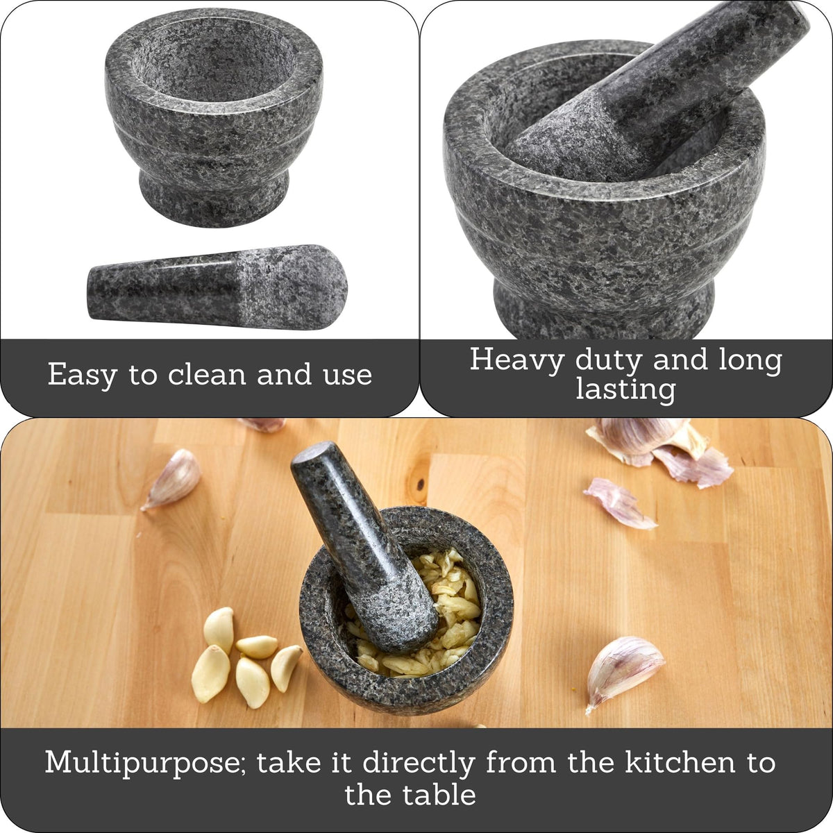 IMUSA polished exterior close-up showing durable granite finish for daily use.