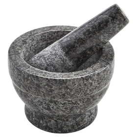 IMUSA polished granite molcajete with 3.75 inch diameter for small-batch grinding.