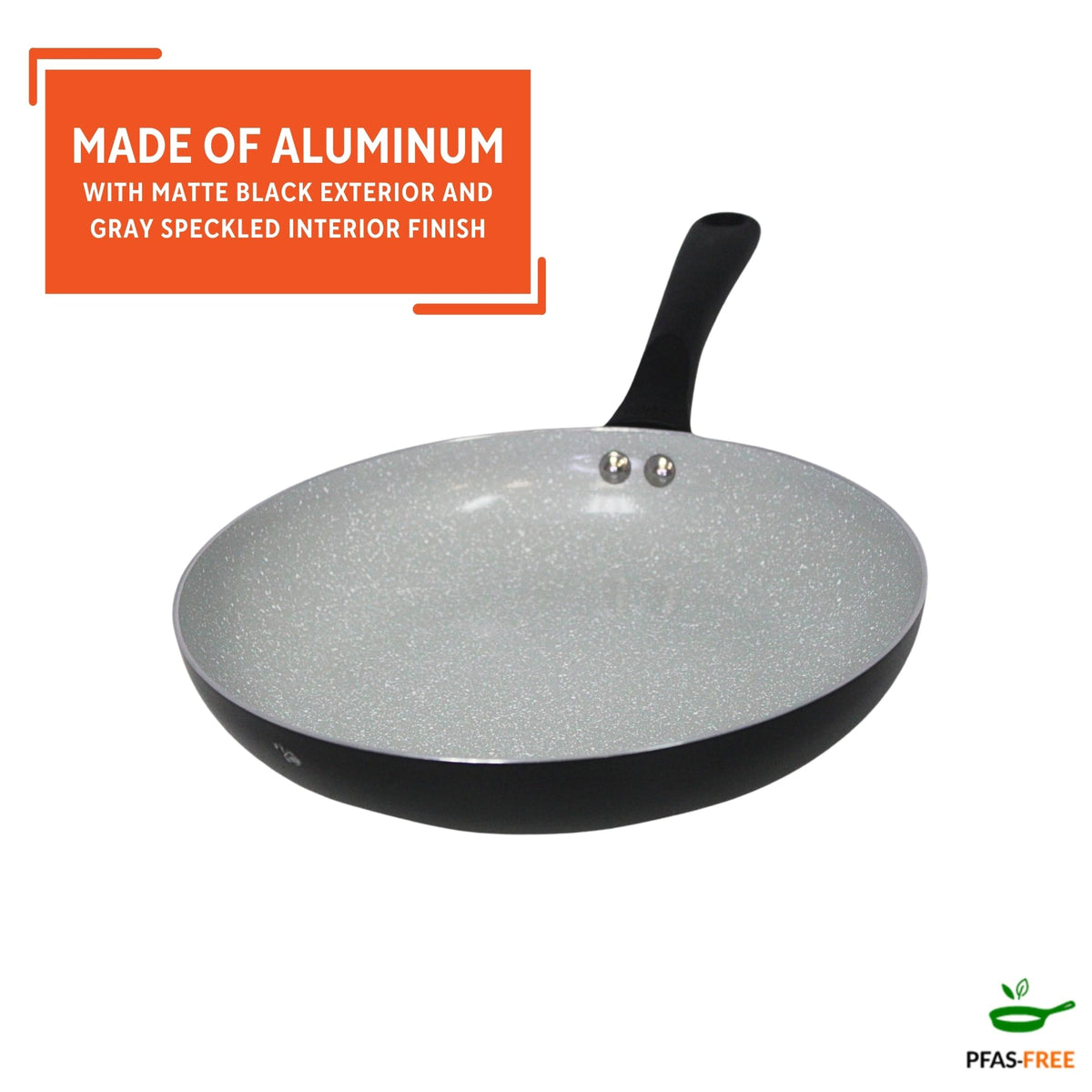 Imusa Premier fry pan with matte black exterior for durable kitchen style