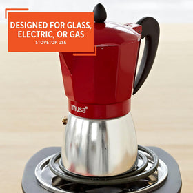 Imusa spout pour highlights mess-free serving of freshly brewed coffee.