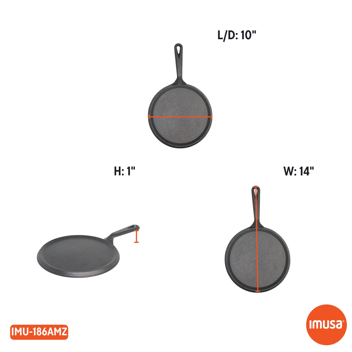 IMUSA 9.5-inch comal ideal for tortillas, eggs and small meals