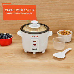 Warm function helps keep cooked rice ready for serving.