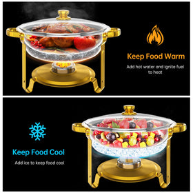 IMXSUMDA chafing dish set ready for service at weddings and events.