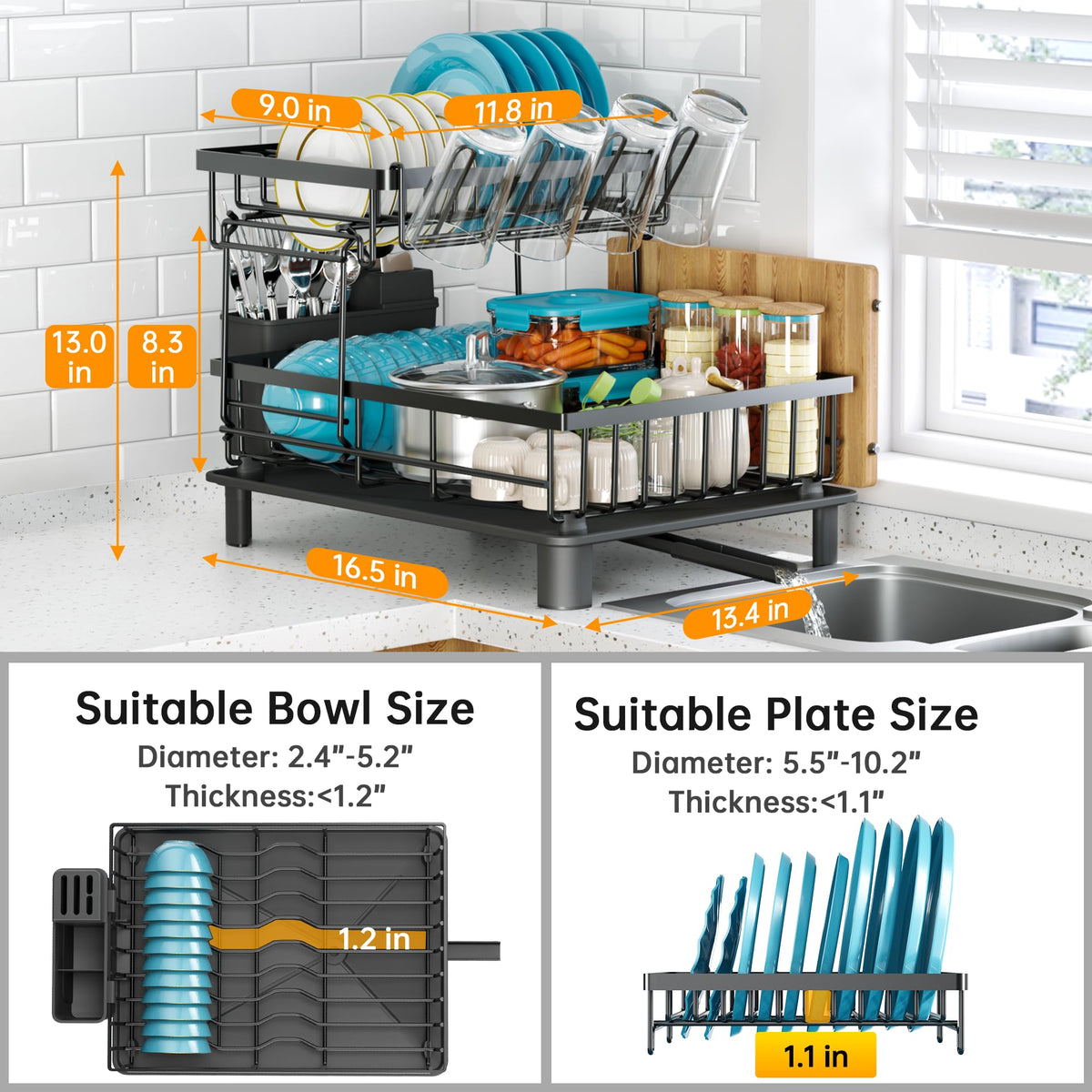 IMXSUMDA detachable drain tray with swivel spout directs drainage