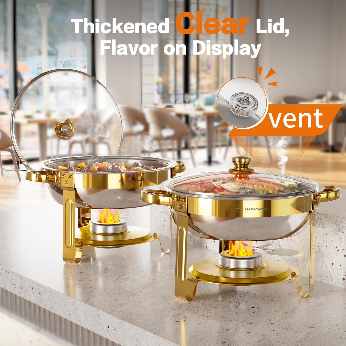 IMXSUMDA vapor circulation system promotes even heat across dishes.